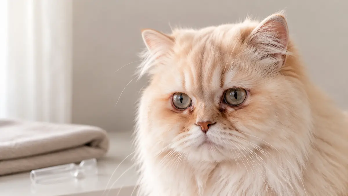 Chat Persan aux légères traces brun-rouge sous les yeux